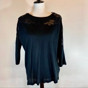 Black sweater with Floral Design